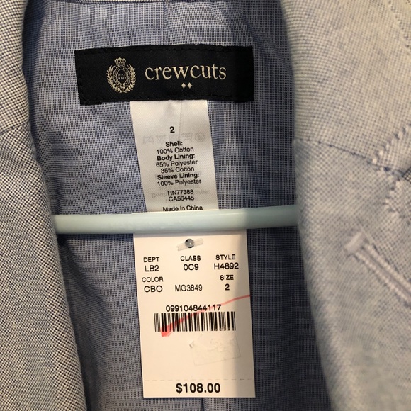 J Crew Boys Thompson Blazer 2T Oxford light blue - Picture 5 of 5